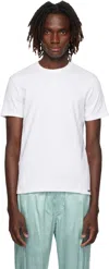 Tom Ford White Crewneck T-shirt With Logo Embroidery On The Front And Perforated Design In Cotton Man In White