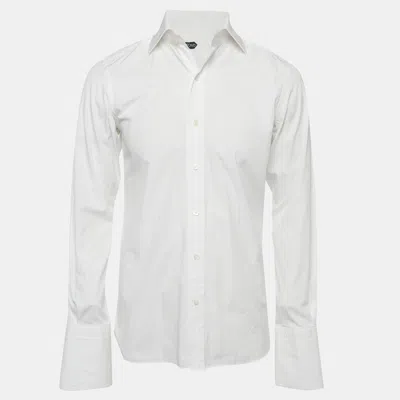 Pre-owned Tom Ford White Cotton French Cuff Button Up Shirt M