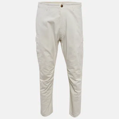 Pre-owned Tom Ford White Cotton Gabardine Cargo Pants Xl