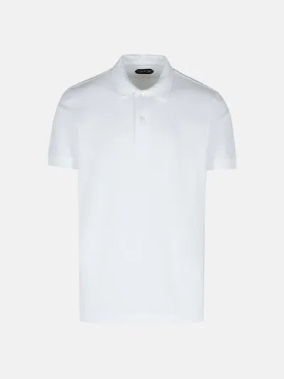 Tom Ford White Cotton Polo Shirt