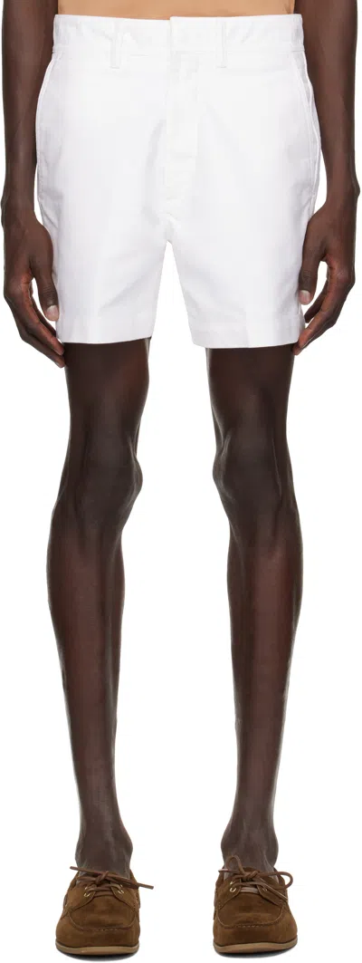 Tom Ford White Cotton Satin Tailored Shorts