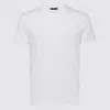 Tom Ford Mens White Brand-embroidered Crewneck Cotton-blend T-shirt In White