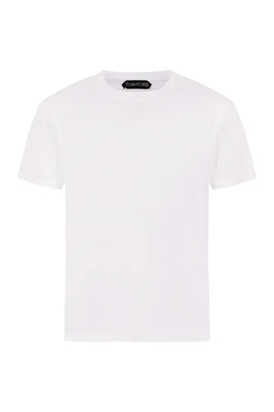 Tom Ford Lyocell And Cotton Regular Fit T-shirt Clothing In White