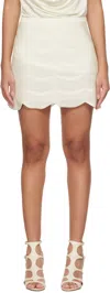 Tom Ford White Crescent Silk Cotton Mesh Miniskirt In Aw002 White