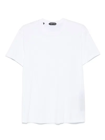 TOM FORD WHITE CREW NECK SHORT SLEEVE T-SHIRT