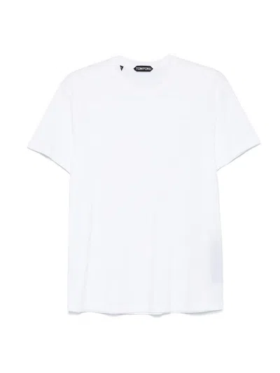 TOM FORD WHITE CREW NECK SHORT SLEEVE T-SHIRT