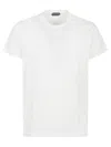 Tom Ford White Crewneck T-shirt With Logo Embroidery On The Front And Perforated Design In Cotton Man In White