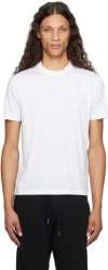 Tom Ford Mens White Brand-embroidered Crewneck Cotton-blend T-shirt In White