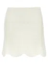 Tom Ford Crochet Mini Skirt With Elastic Waistband In White
