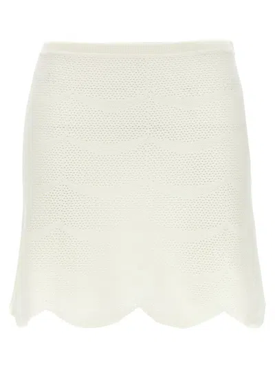 TOM FORD WHITE CROCHET MINI SKIRT