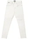 Tom Ford Tailored Fit White Denim Jeans With Minimalist Design In Bianco