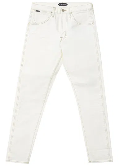 TOM FORD WHITE DENIM FIVE POCKETS TOM FORD