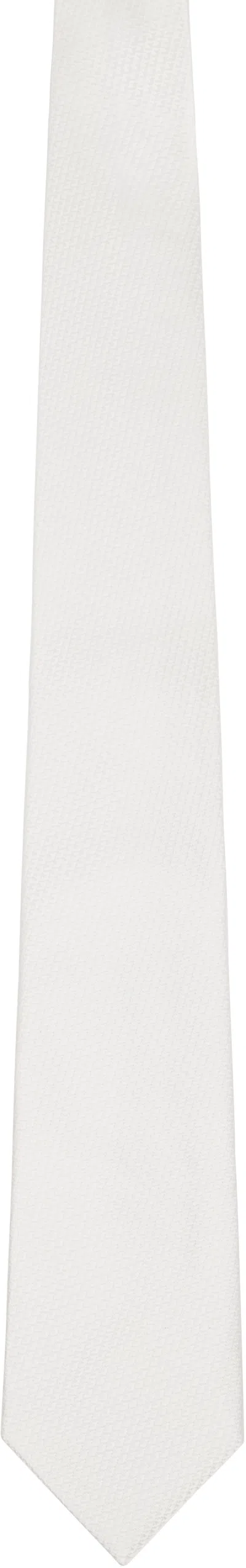 Tom Ford White Diagonal Basket Weave Tie