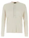 Tom Ford Mens Beige Ribbed Long-sleeve Cotton And Modal Henley Top In White