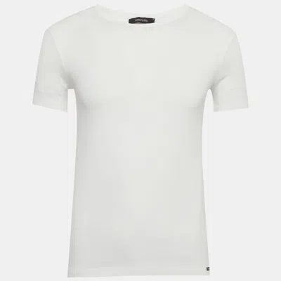 Pre-owned Tom Ford White Jersey Knit Crew Neck T-shirt S