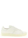 Tom Ford Perforated-logo Leather Sneakers In White