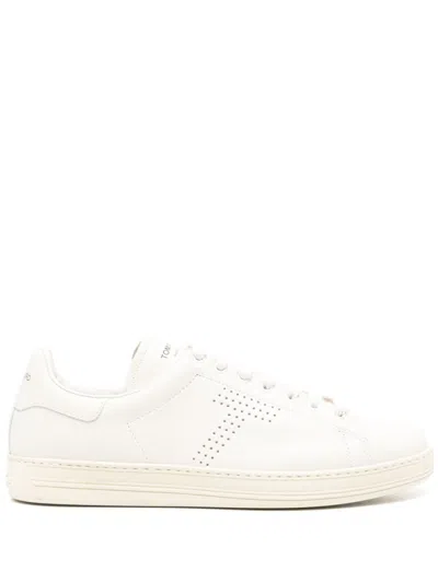 TOM FORD TOM FORD WHITE LEATHER  SNEAKERS