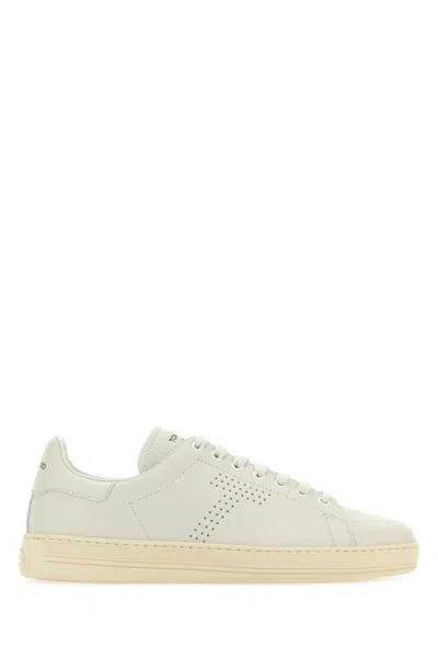 Tom Ford White Leather Warwick Sneakers