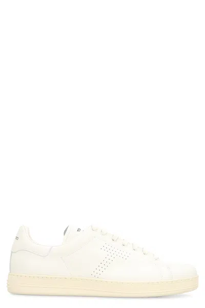 Tom Ford White Leather Warwick Sneakers