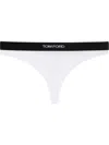 Tom Ford Signature White Thong With Branded Waistband In Stretch Modal Woman In White