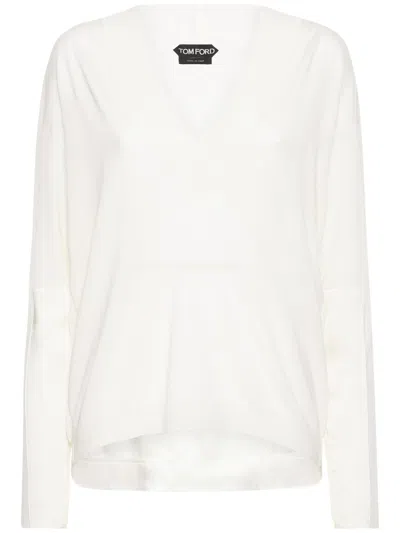 Tom Ford White Long-sleeve Shirt Elegant Versatile In Multi