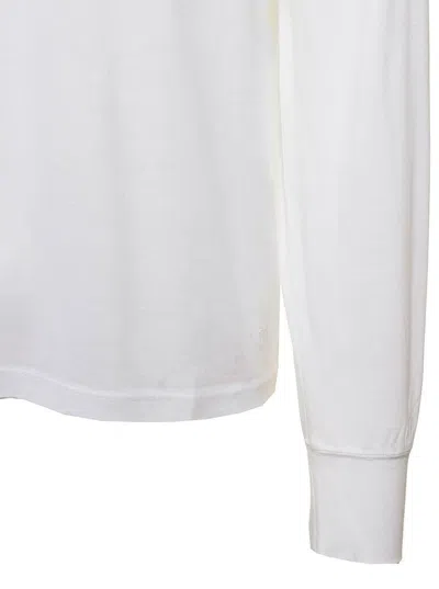 Tom Ford White Long-sleeved Basic T-shirt With Cuffs