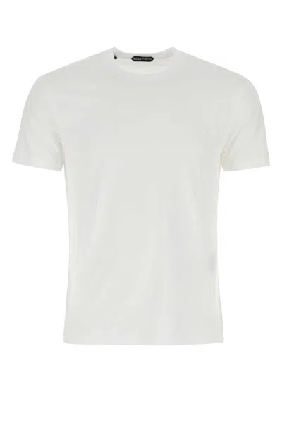 Tom Ford White Lyocell Blend T-shirt In Aw002