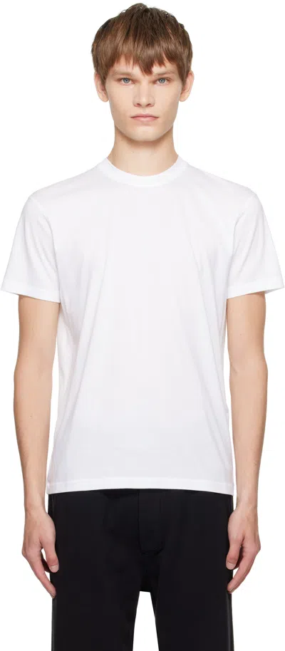 Tom Ford White Lyocell Cotton Crewneck T-shirt In Multi