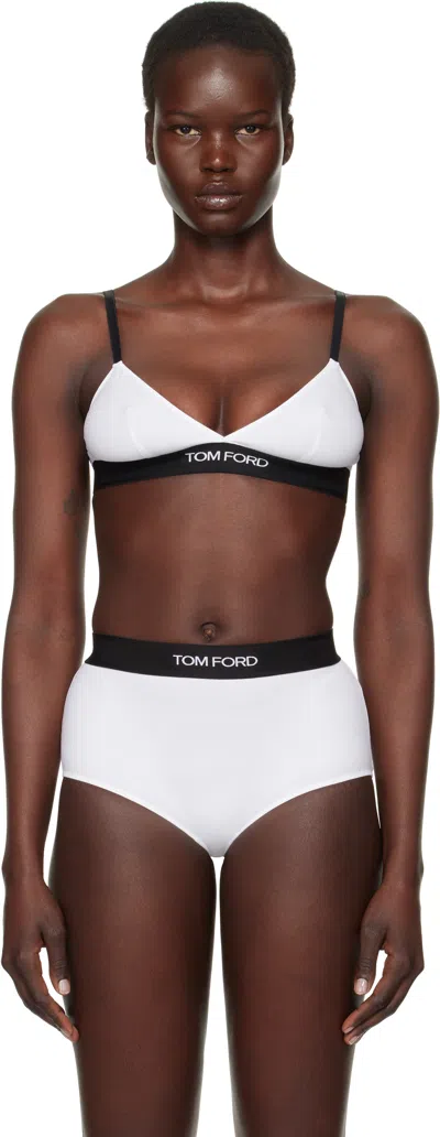 Tom Ford Cropped Tech Jersey Tank Top In White