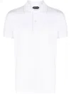 Tom Ford White Polo Shirt With Classic Collar In Cotton Blend Man In White