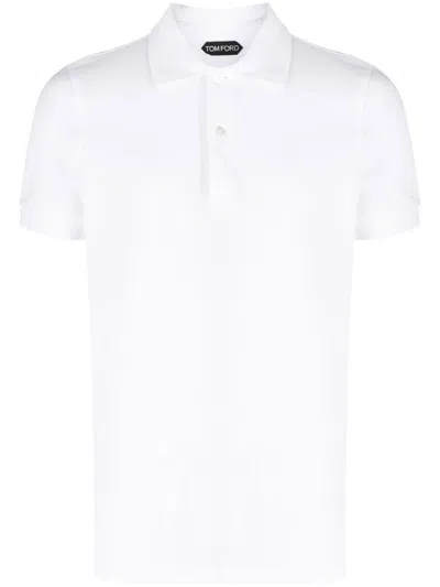 TOM FORD WHITE PIQUE POLO