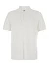 Tom Ford Textured White Pique Polo With Collared Neckline In White