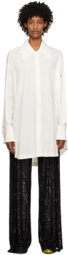 Tom Ford White Raw Edge Minidress In Aw003 Chalk