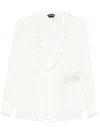 Tom Ford Ruffle-detailed Silk Blouse In White