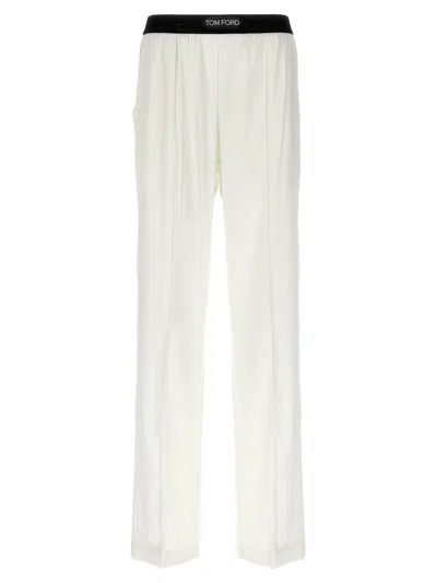 TOM FORD WHITE SATIN PANTS