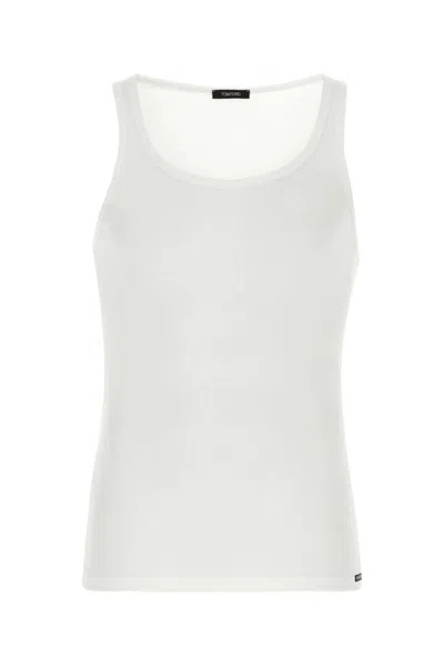 Tom Ford White Scoop Neck Tank Top