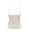 Tom Ford White Silk Tank With Pizzo