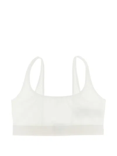 Tom Ford Modal Bralette Elastic Band Racerback Scoop Neckline Sheer In White