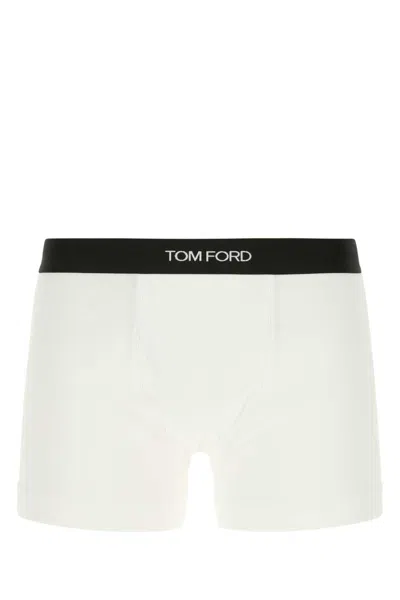 Tom Ford White Stretch Cotton Boxer
