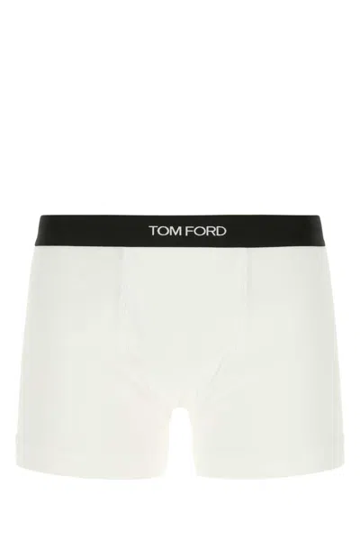 Tom Ford White Stretch Cotton Boxer