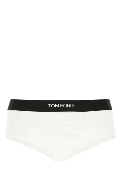 Tom Ford White Stretch Cotton Slip In 100