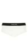 Tom Ford Mens White Branded-waistband Fitted Pack Of Two Stretch-cotton Briefs L