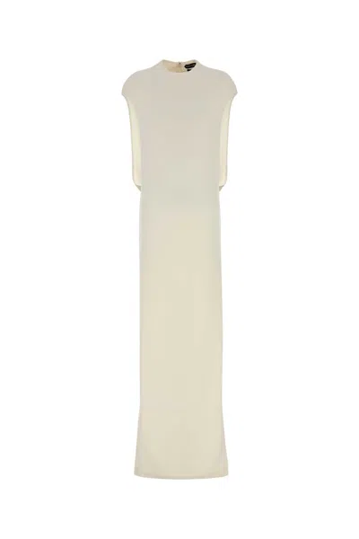Tom Ford Sleeveless Round-neck Maxi Day Dress In White