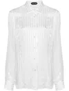 Tom Ford Women Camicia A Righe In Seta In White