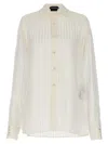 Tom Ford Striped Silk-satin Jacquard Shirt In White