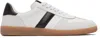 Tom Ford Archer White Low Top Sneakers With Logo Lettering On Tongue And Heel And Contrasting Heel In Leather