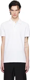 Tom Ford White Polo Shirt With Classic Collar In Cotton Blend Man In White