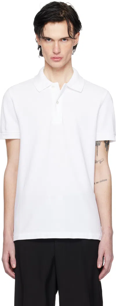 TOM FORD WHITE TENNIS PIQUET POLO