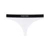 Tom Ford Signature White Thong With Branded Waistband In Stretch Modal Woman