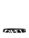 Tom Ford White Velvet Belt  In Nero/bianco